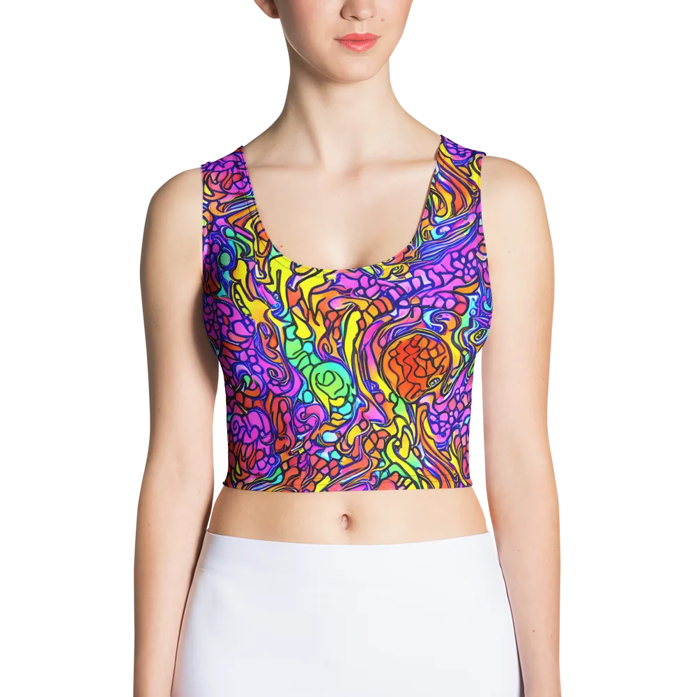 Technicolor Tangle on Crop Top — Front