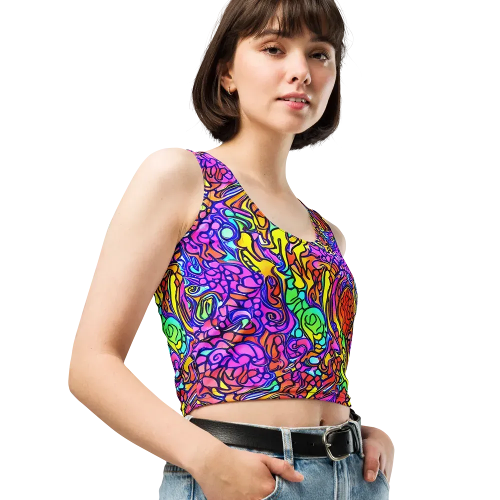 Technicolor Tangle on Crop Top — Right Front