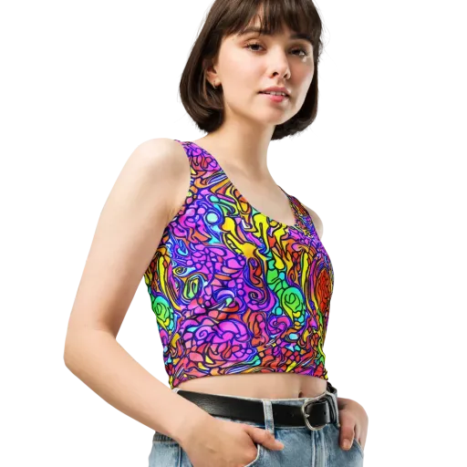 Technicolor Tangle on a Crop Top