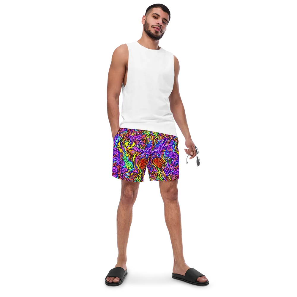 Technicolor Tangle on Swim Trunks — Front