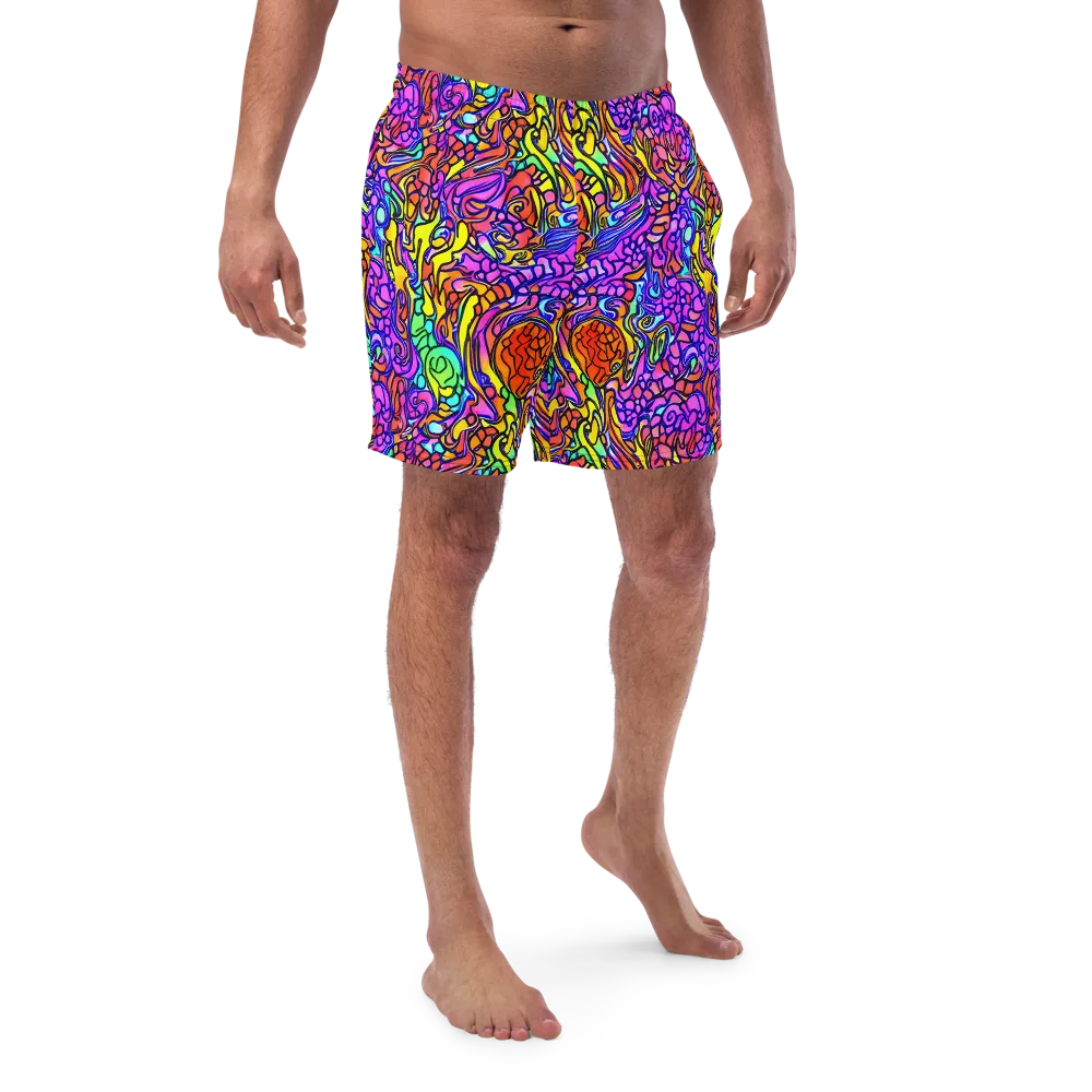 Technicolor Tangle on Swim Trunks — Front