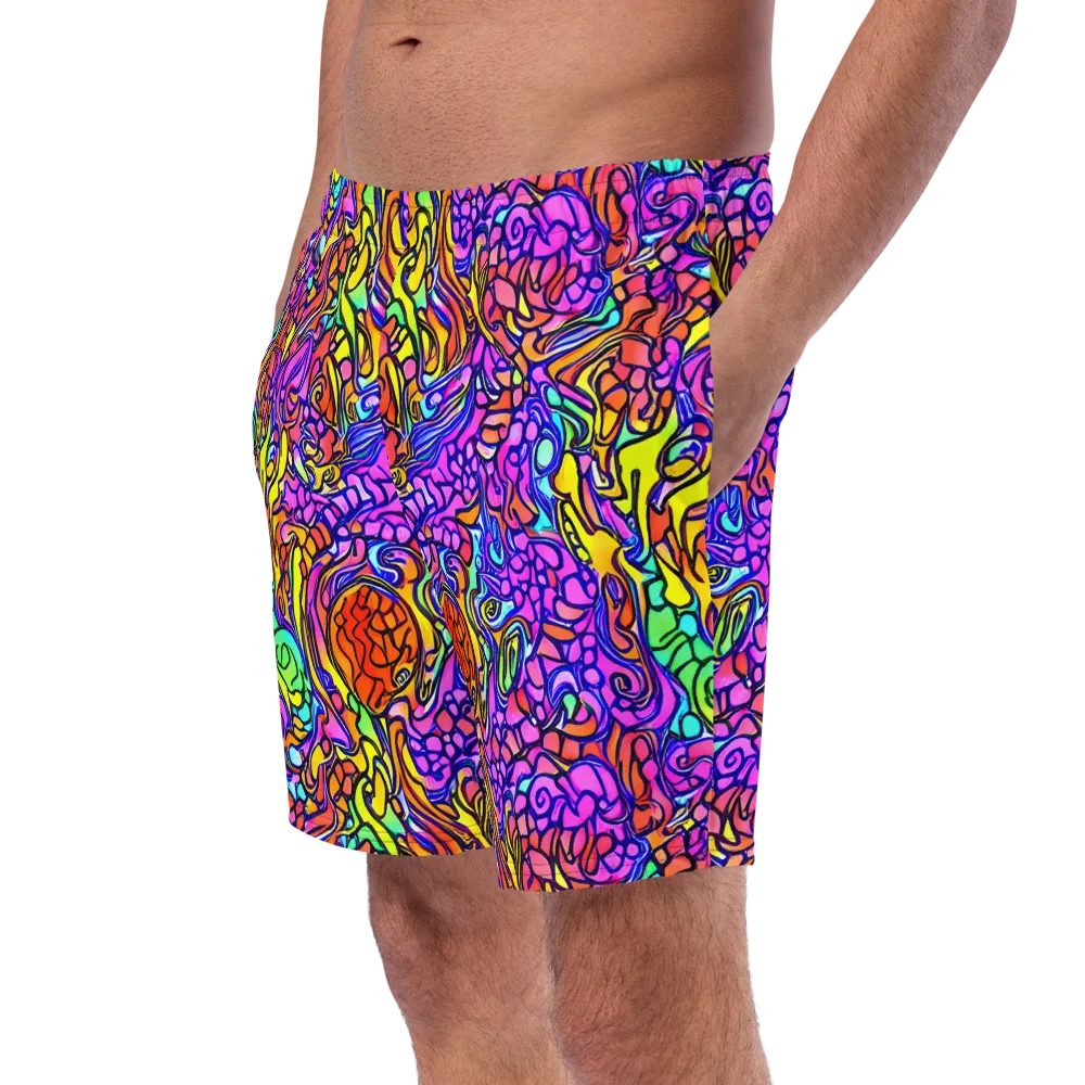 Technicolor Tangle on Swim Trunks — Left Front