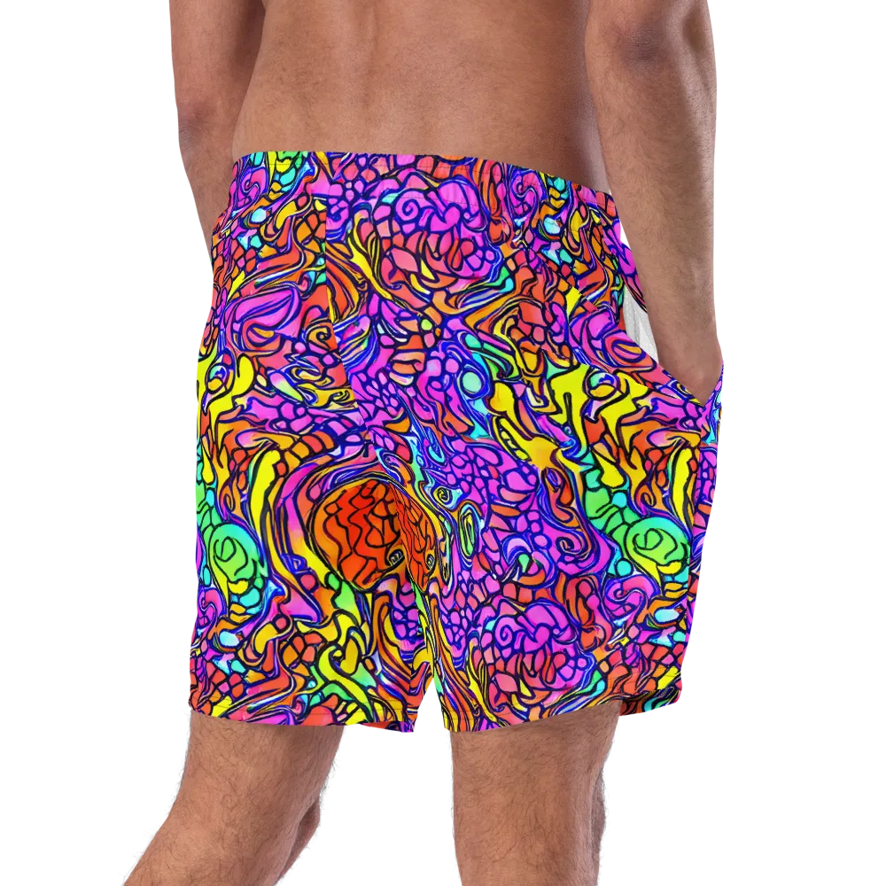 Technicolor Tangle on Swim Trunks — Right Back