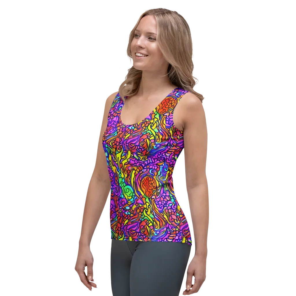 Technicolor Tangle on Women's Tank Top — Left Front