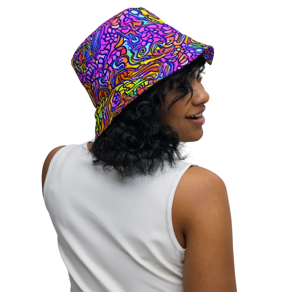 Technicolor Tangle on Reversible Bucket Hat — Right Outside