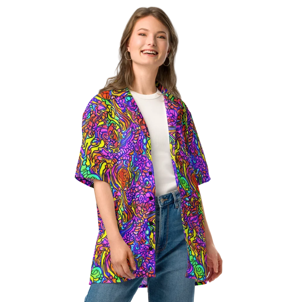 Technicolor Tangle on Button Shirt — Front