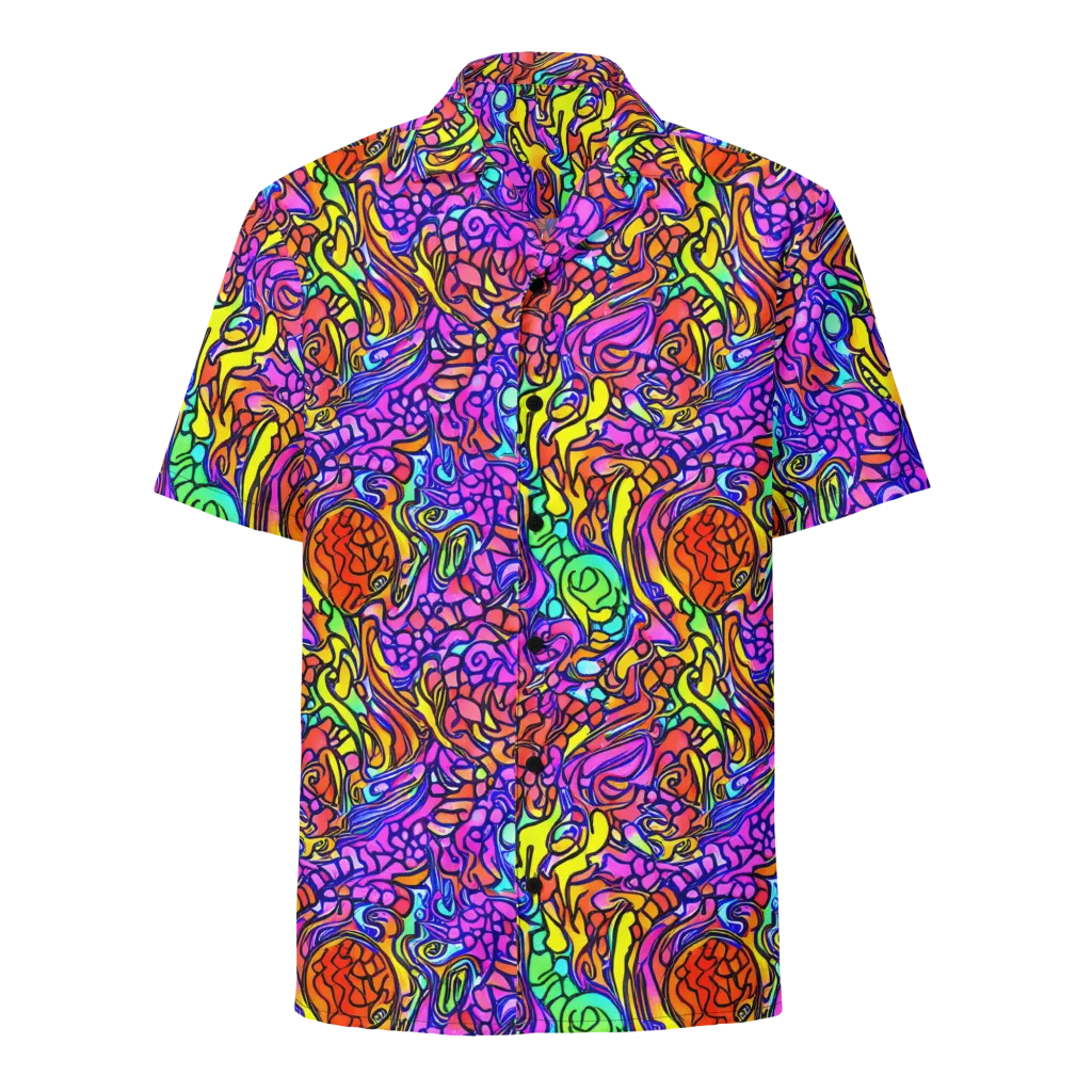 Technicolor Tangle on Button Shirt — Front