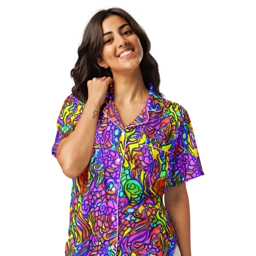 Technicolor Tangle on a Women's Short Sleeve Pajama Top