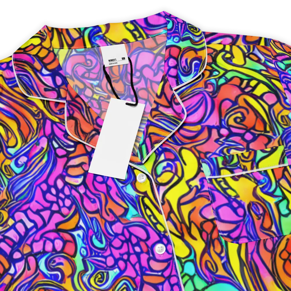 Technicolor Tangle on Women's Short Sleeve Pajama Top — Product details