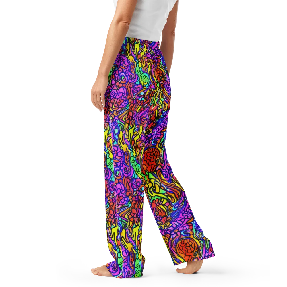 Technicolor Tangle on Women's Pajama Pants — Left