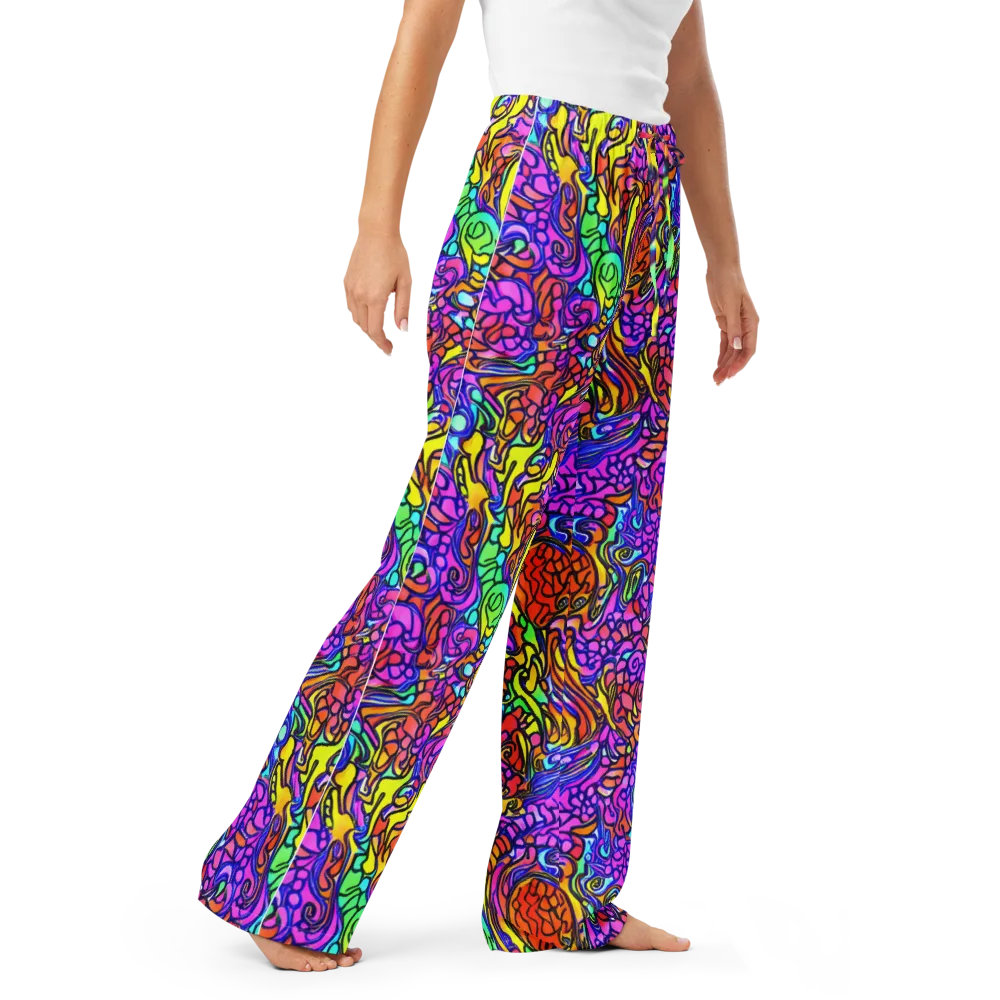 Technicolor Tangle on Women's Pajama Pants — Right Front