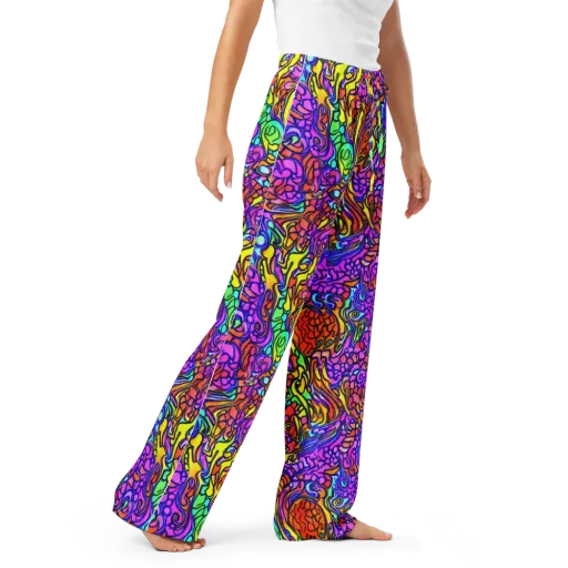 Technicolor Tangle on a Women's Pajama Pants