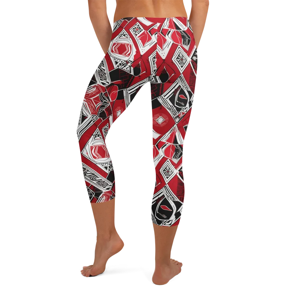 Rouge Geometry on Capri Leggings — Back