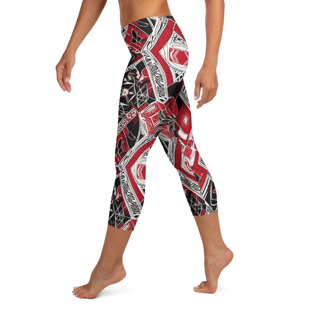 Rouge Geometry on Capri Leggings — Left