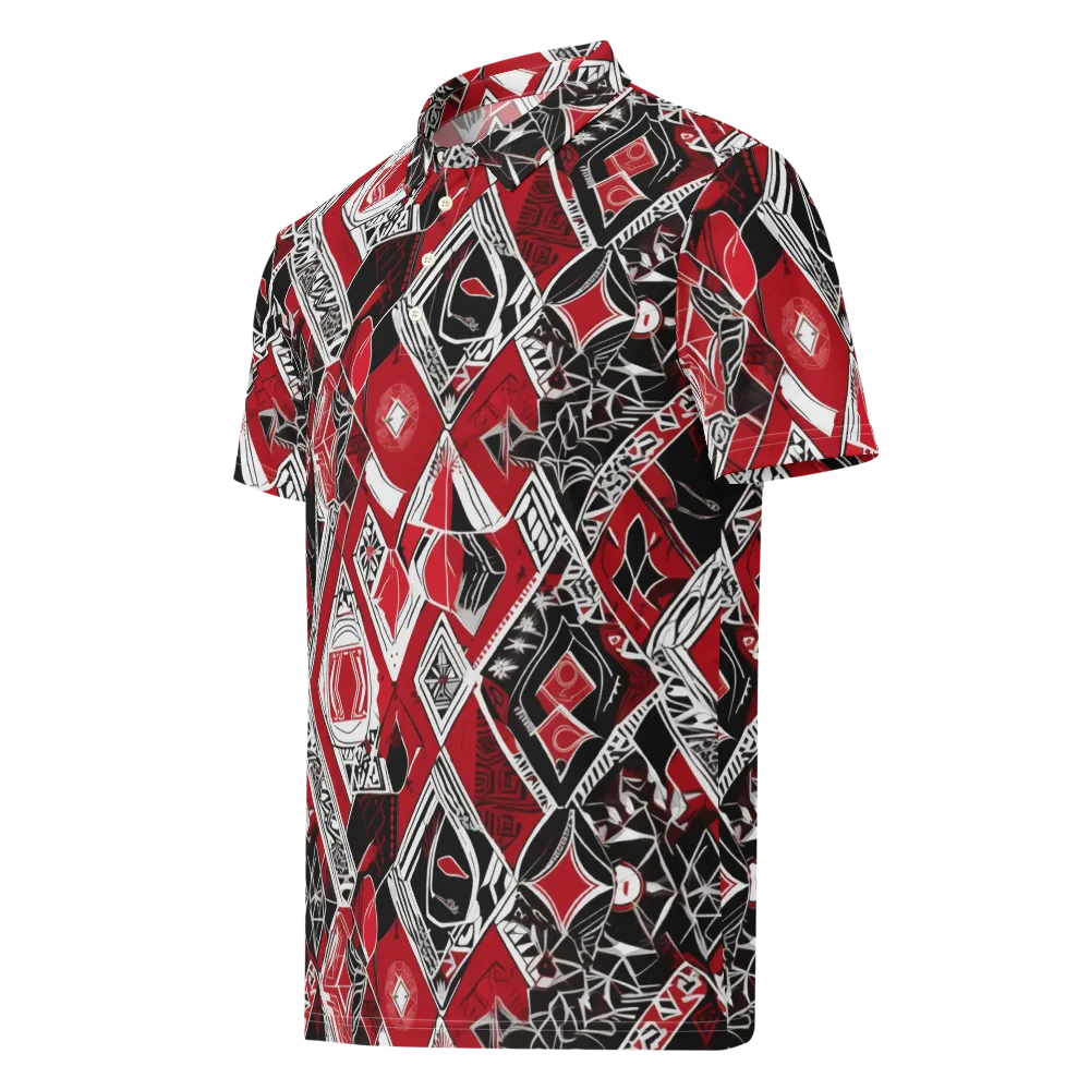 Rouge Geometry on Men's Slim Fit Polo Shirt — Left Front