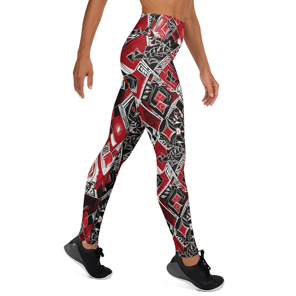 Rouge Geometry on Yoga Leggings — Right