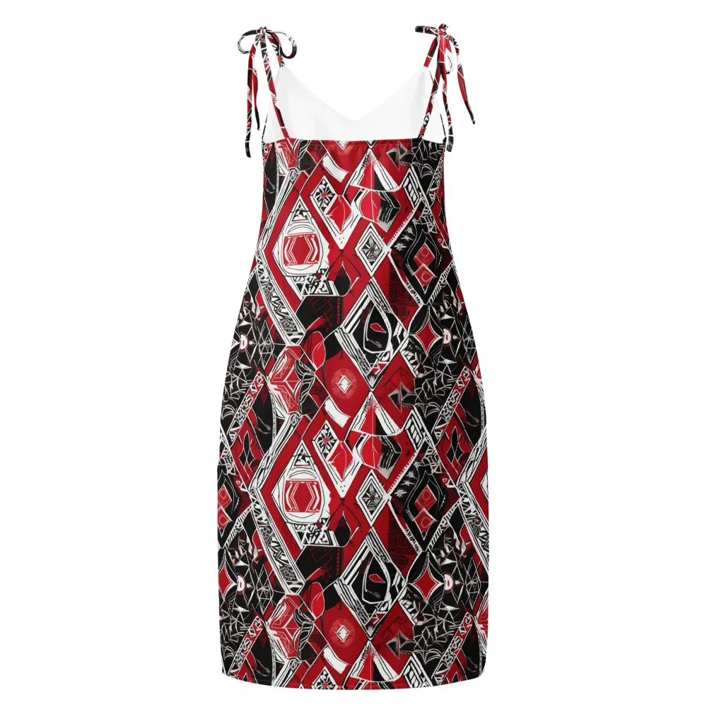 Rouge Geometry on Slip Dress — Back