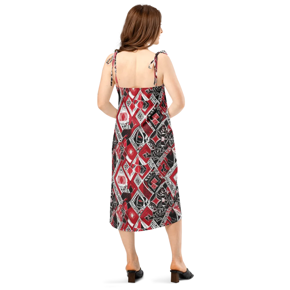 Rouge Geometry on Slip Dress — Back