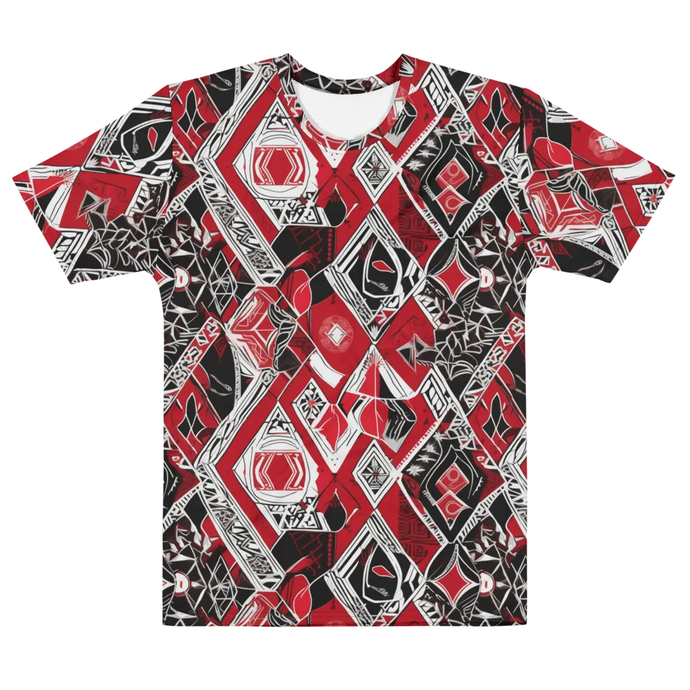 Rouge Geometry on Men's Cotton Crew Neck T-Shirt — Front
