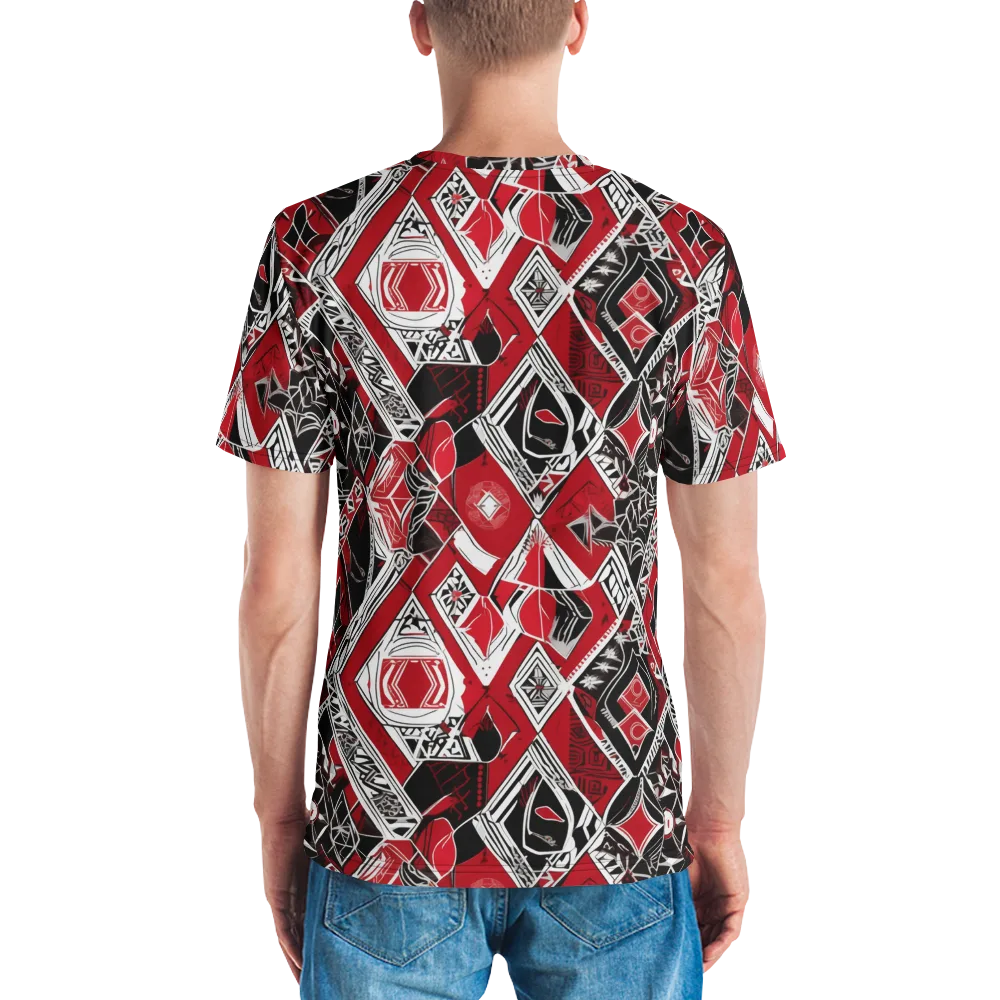 Rouge Geometry on Men's Crew Neck T-Shirt — Back