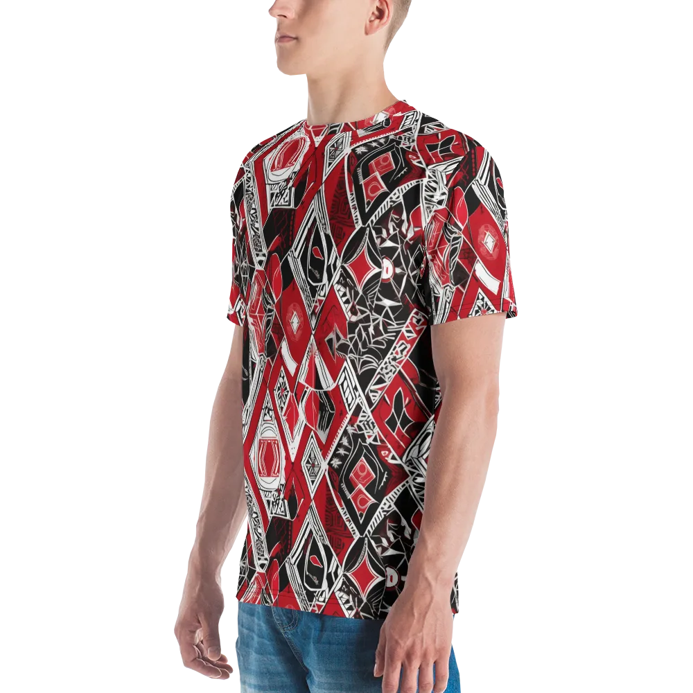Rouge Geometry on Men's Crew Neck T-Shirt — Left