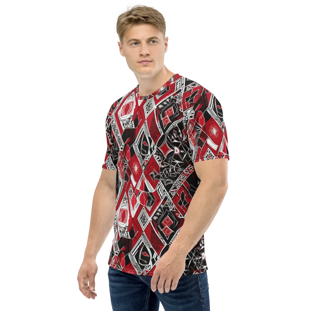 Rouge Geometry on Men's Crew Neck T-Shirt — Left