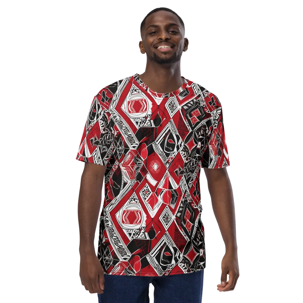 Rouge Geometry on Men's Crew Neck T-Shirt — Front