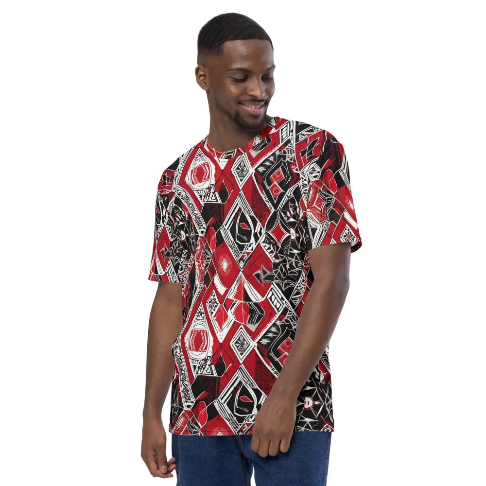 Rouge Geometry on Men's Crew Neck T-Shirt — Left