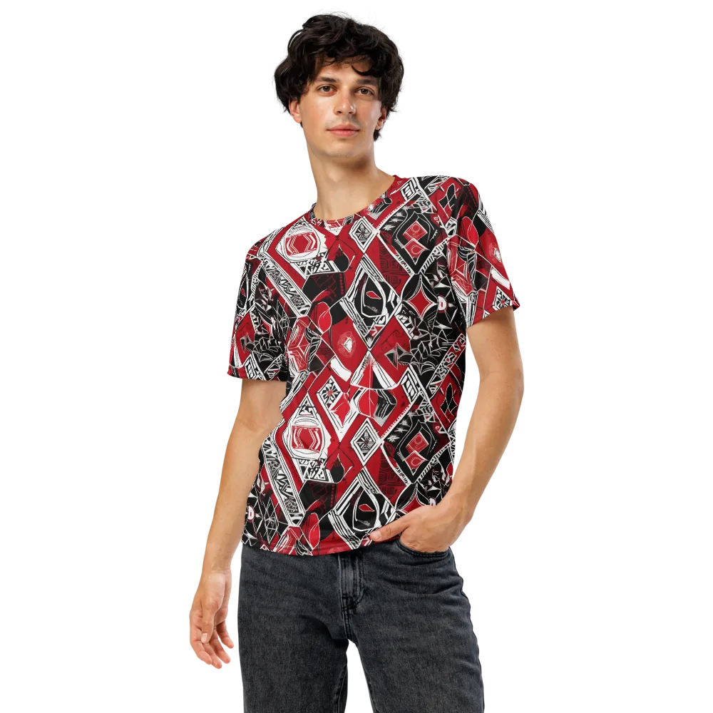 Rouge Geometry on Men's Crew Neck T-Shirt — Front