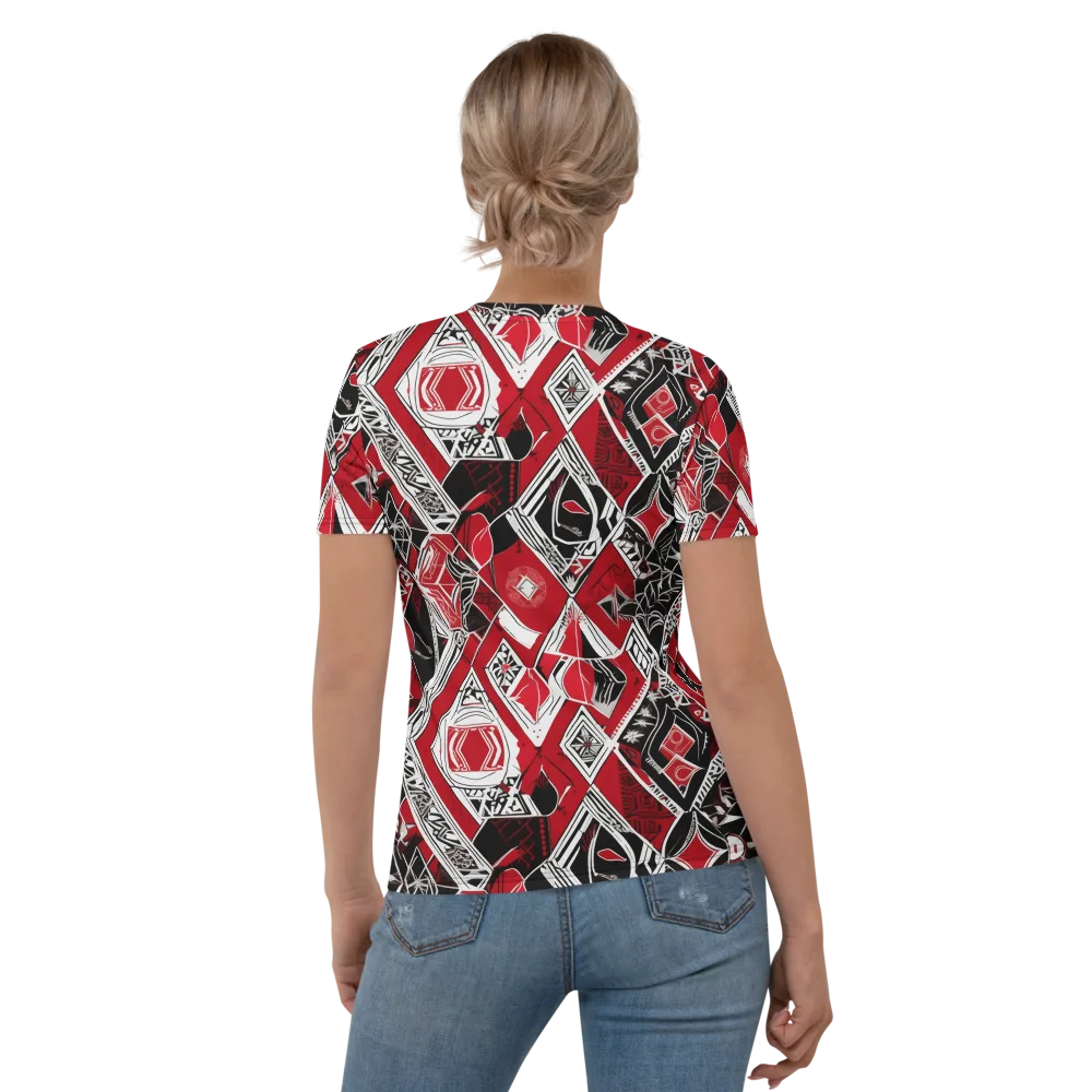 Rouge Geometry on Women's Crew Neck T-Shirt — Back