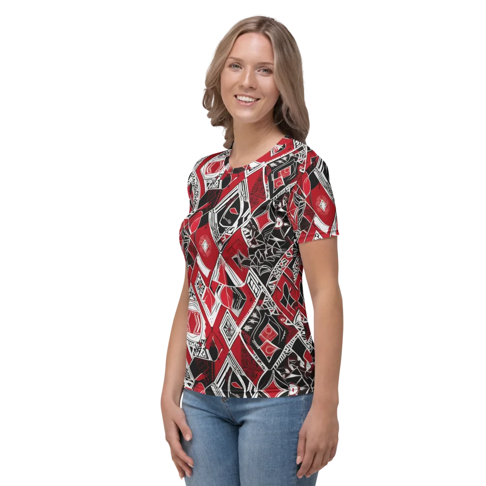 Rouge Geometry on Women's Crew Neck T-Shirt — Left