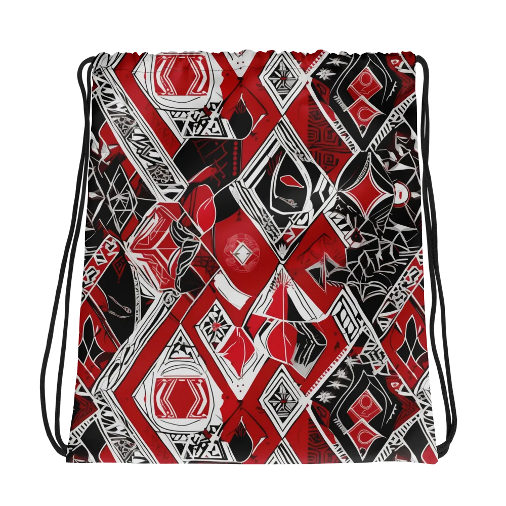 Rouge Geometry on Drawstring Bag — Photo