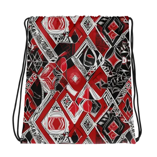 Rouge Geometry on a Drawstring Bag