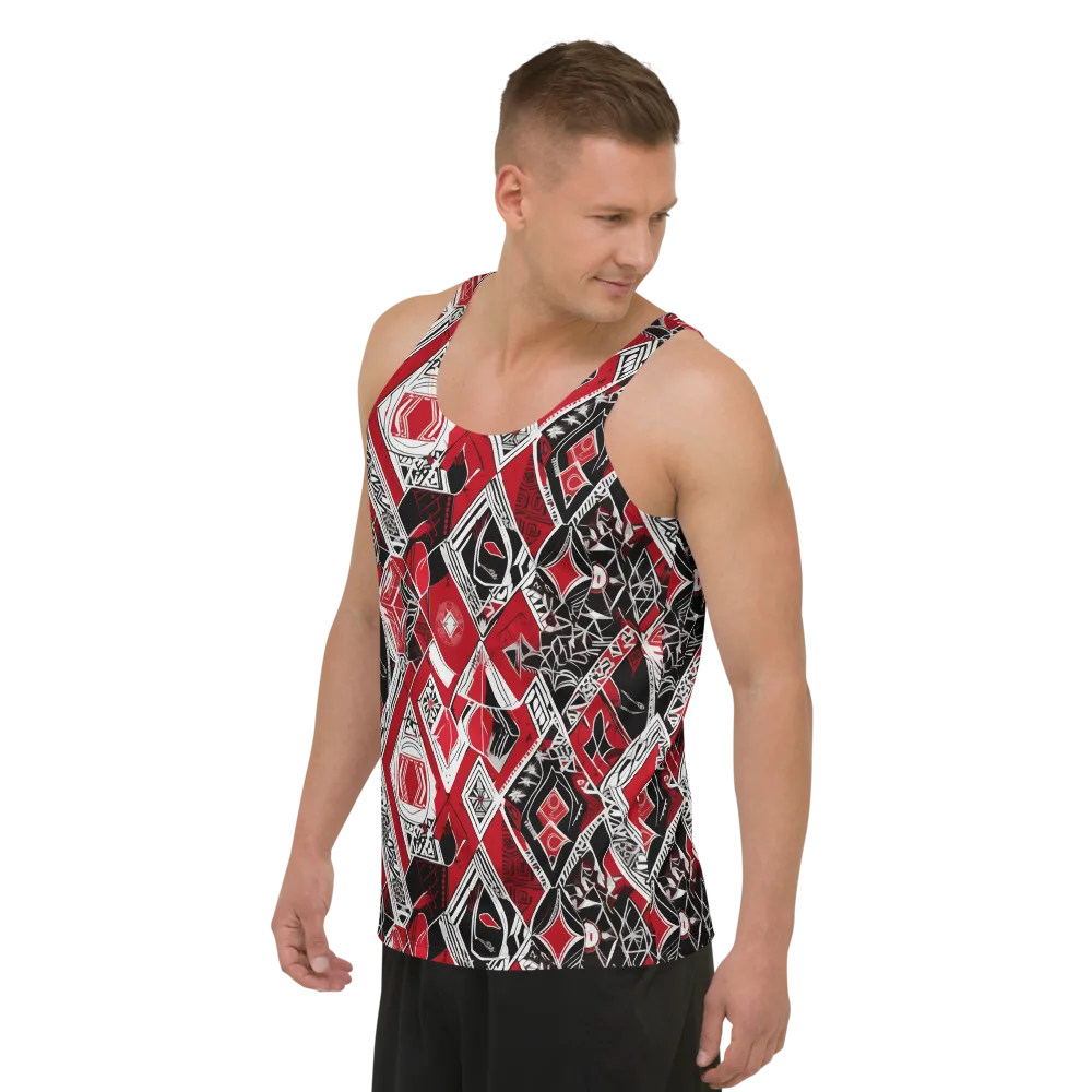 Rouge Geometry on Men's Tank Top — Left Front