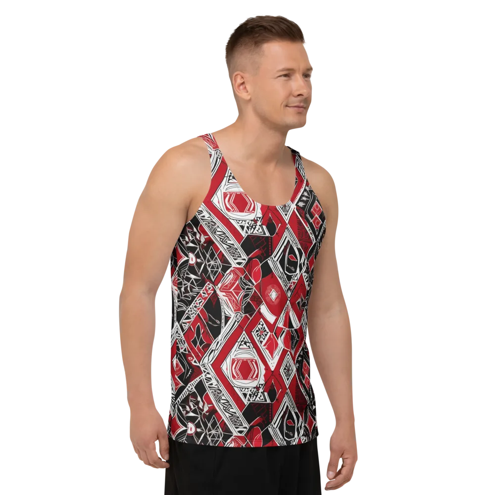 Rouge Geometry on Men's Tank Top — Right Front