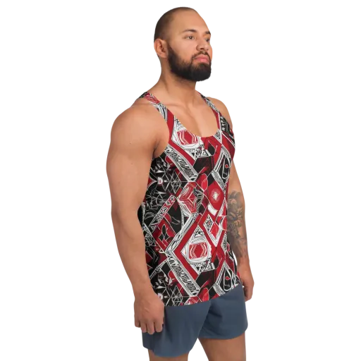 Rouge Geometry on a Men's Tank Top
