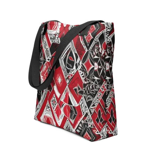 Rouge Geometry on a Tote Bag