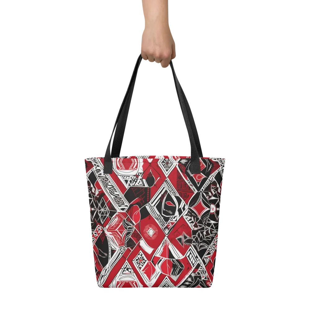 Rouge Geometry on Tote Bag — Front
