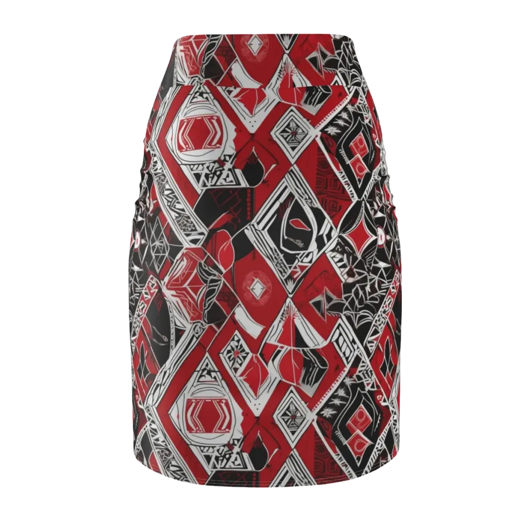 Rouge Geometry on Pencil Skirt — Back
