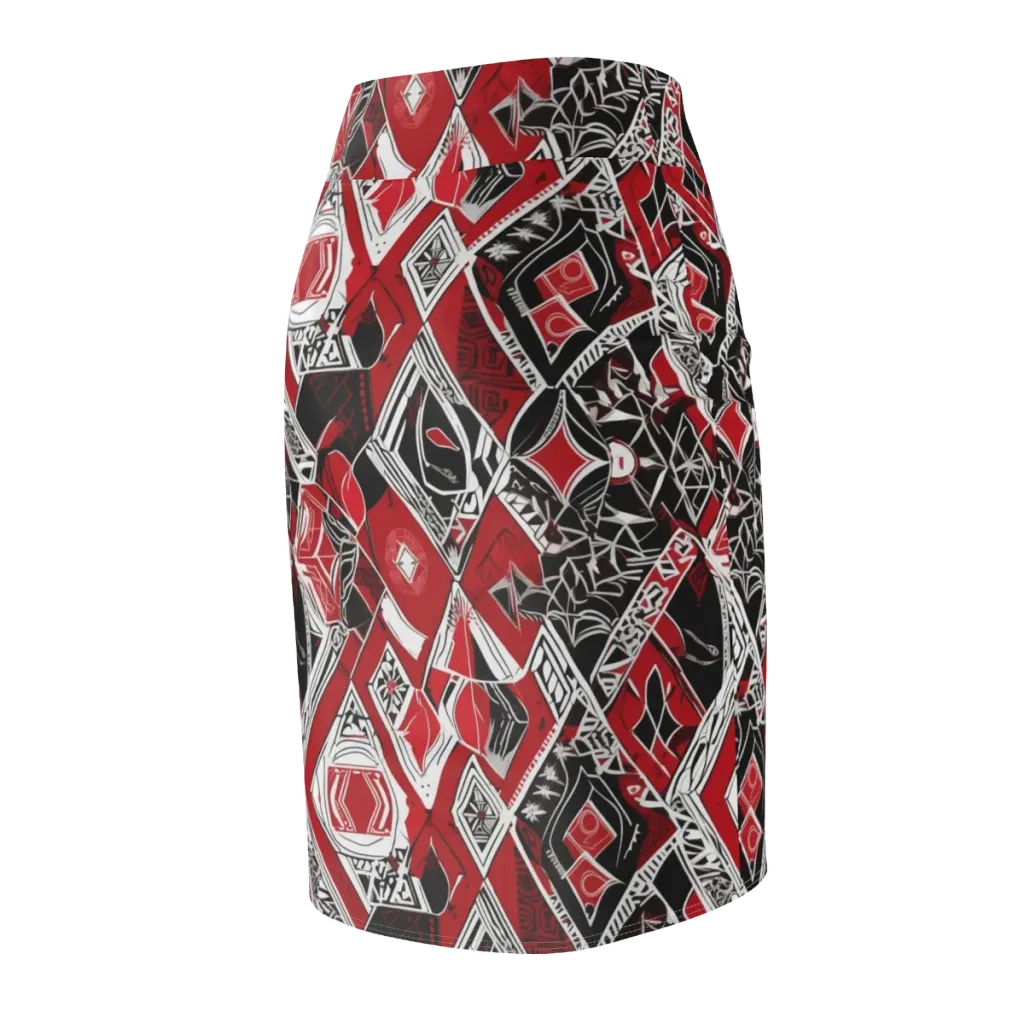 Rouge Geometry on Pencil Skirt — Back Side