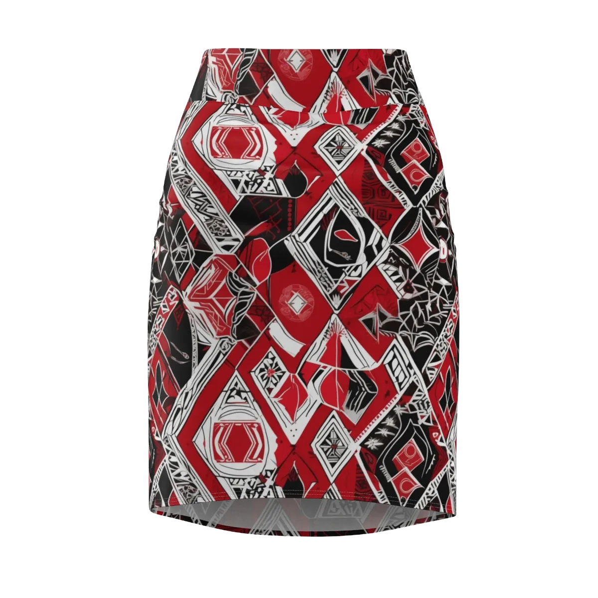 Rouge Geometry on Pencil Skirt — Front