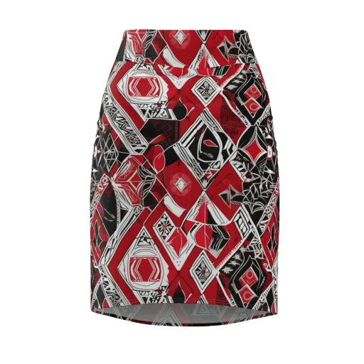 Rouge Geometry on a Pencil Skirt