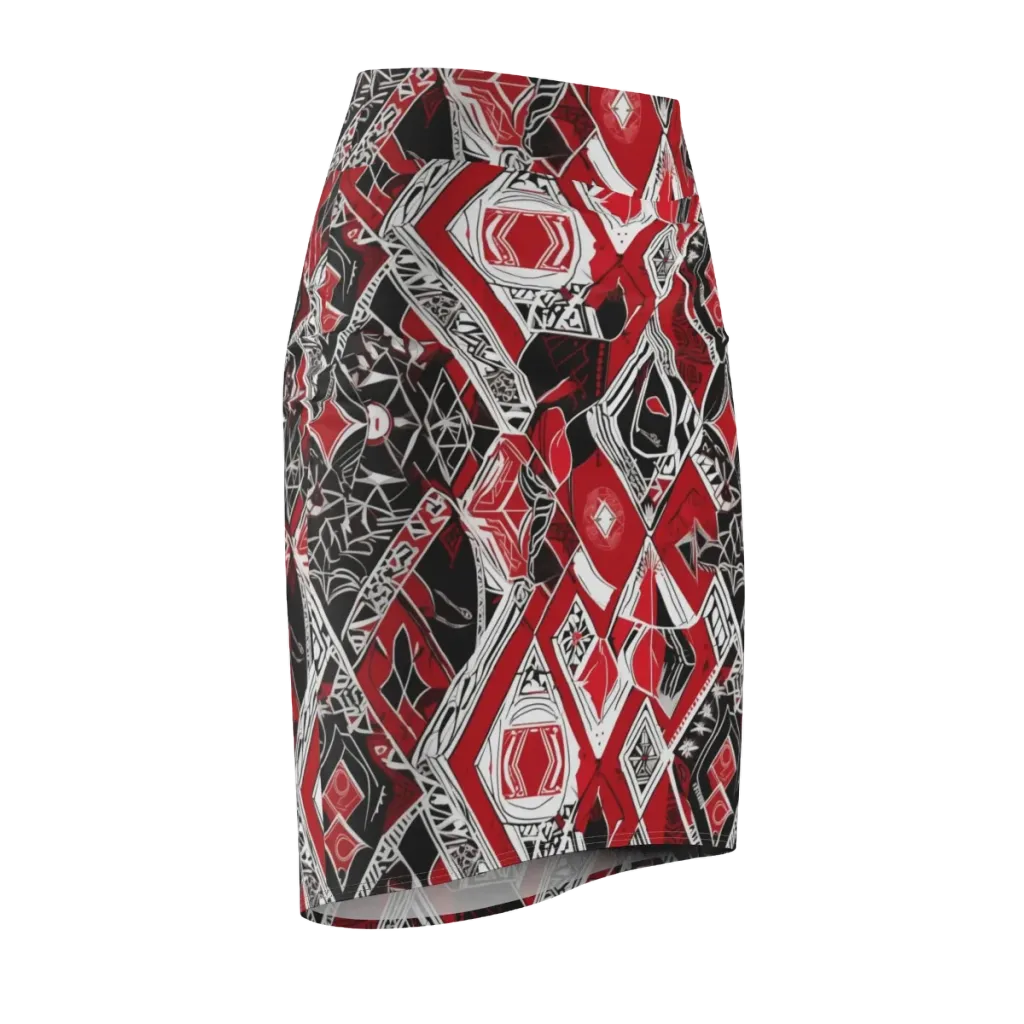 Rouge Geometry on Pencil Skirt — Front Side