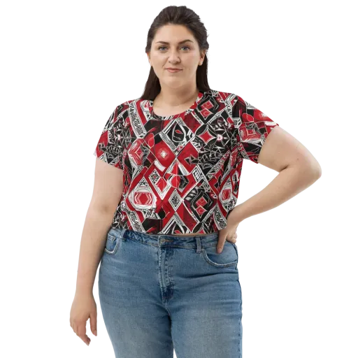 Rouge Geometry on a Crop Tee