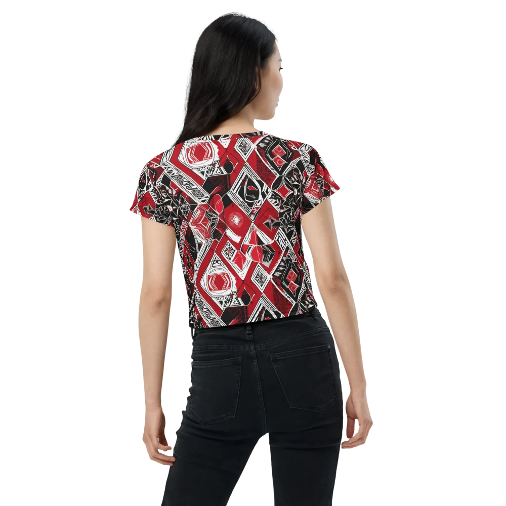 Rouge Geometry on Crop Tee — Back
