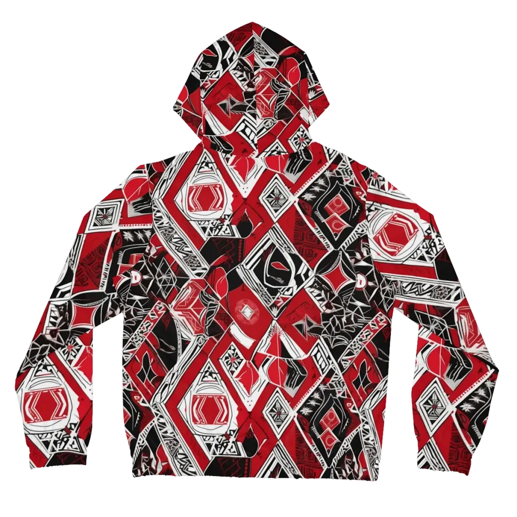 Rouge Geometry on Women's Full-Zip Hoodie — Back