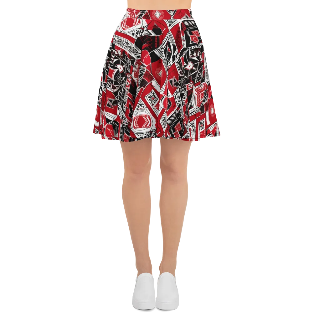 Rouge Geometry on Skater Skirt — Front