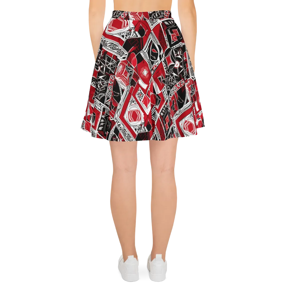 Rouge Geometry on Skater Skirt — Back