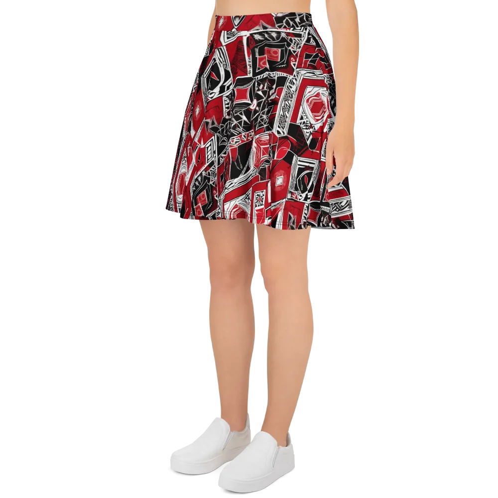 Rouge Geometry on Skater Skirt — Left