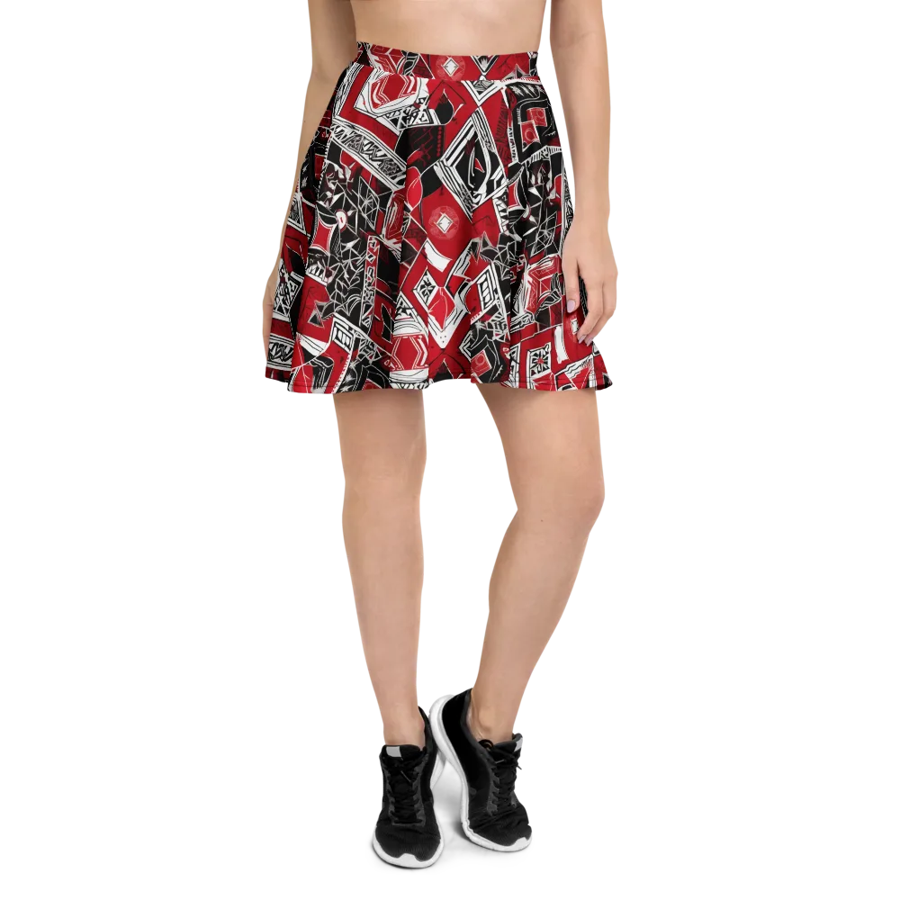 Rouge Geometry on Skater Skirt — Front